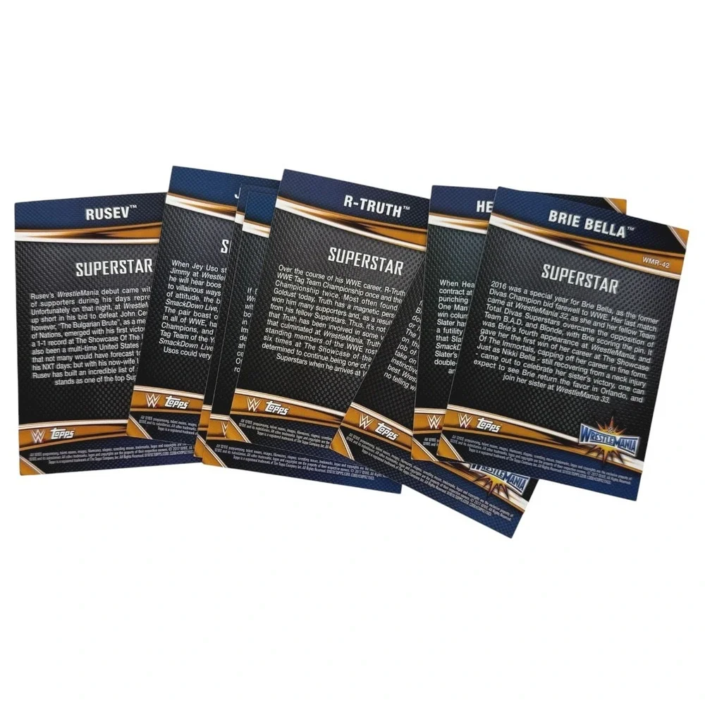 50 Topps WWE WrestleMania Cards Cardstock 2017 Trading Card Lot Plastic Case